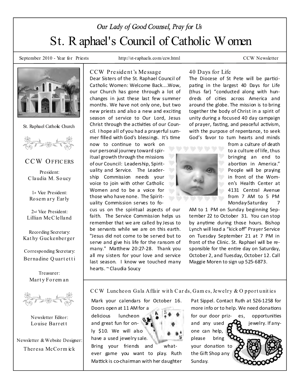 2010-2011 St. Raphael CCW Newsletters