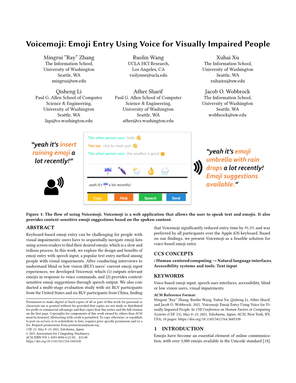 Emoji Entry Using Voice for Visually Impaired People