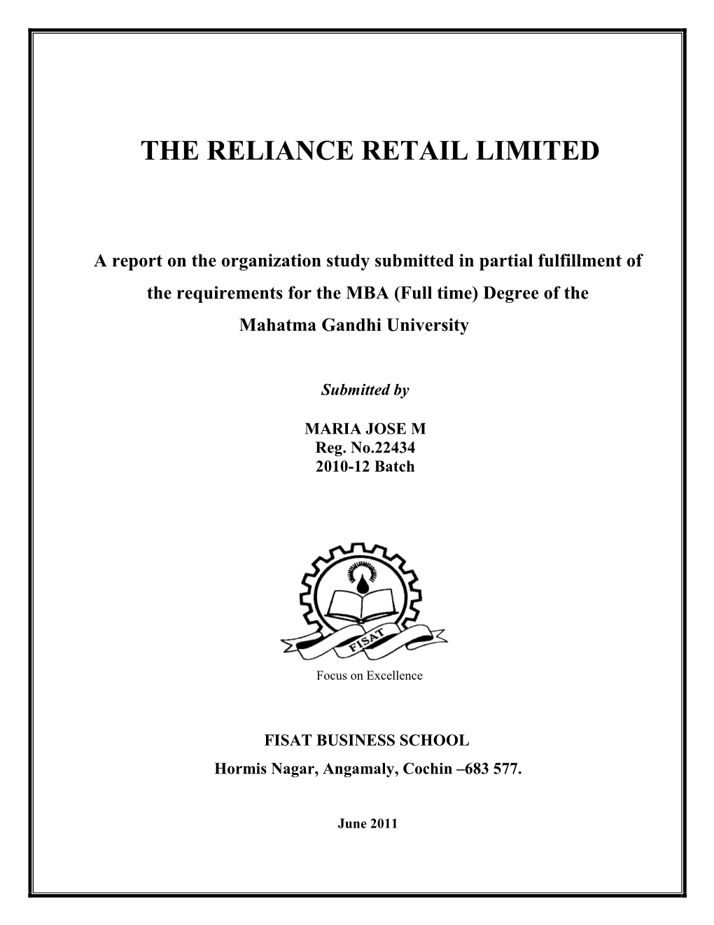 The Reliance Retail Limited
