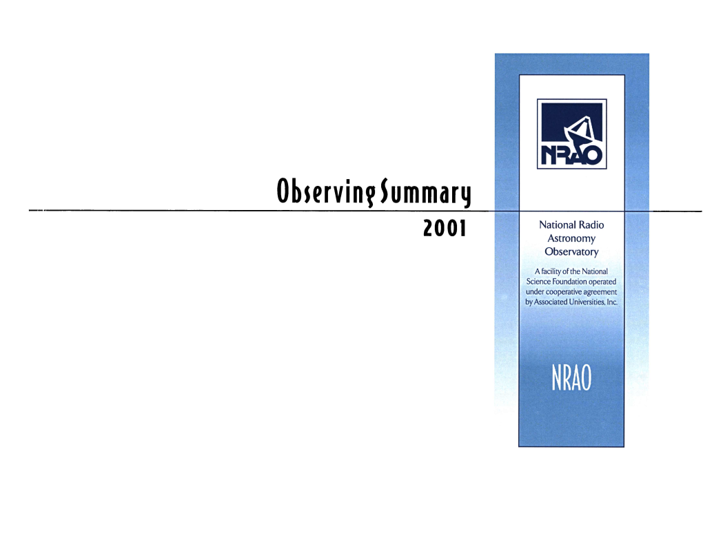 Observing Summary 2001 Statistics