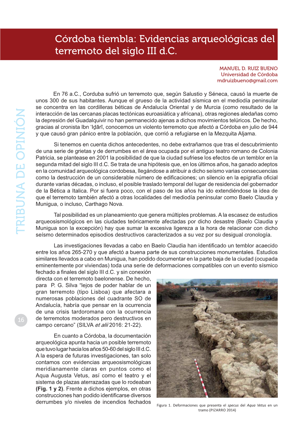 Córdoba Tiembla: Evidencias Arqueológicas Del Terremoto Del Siglo III Dc