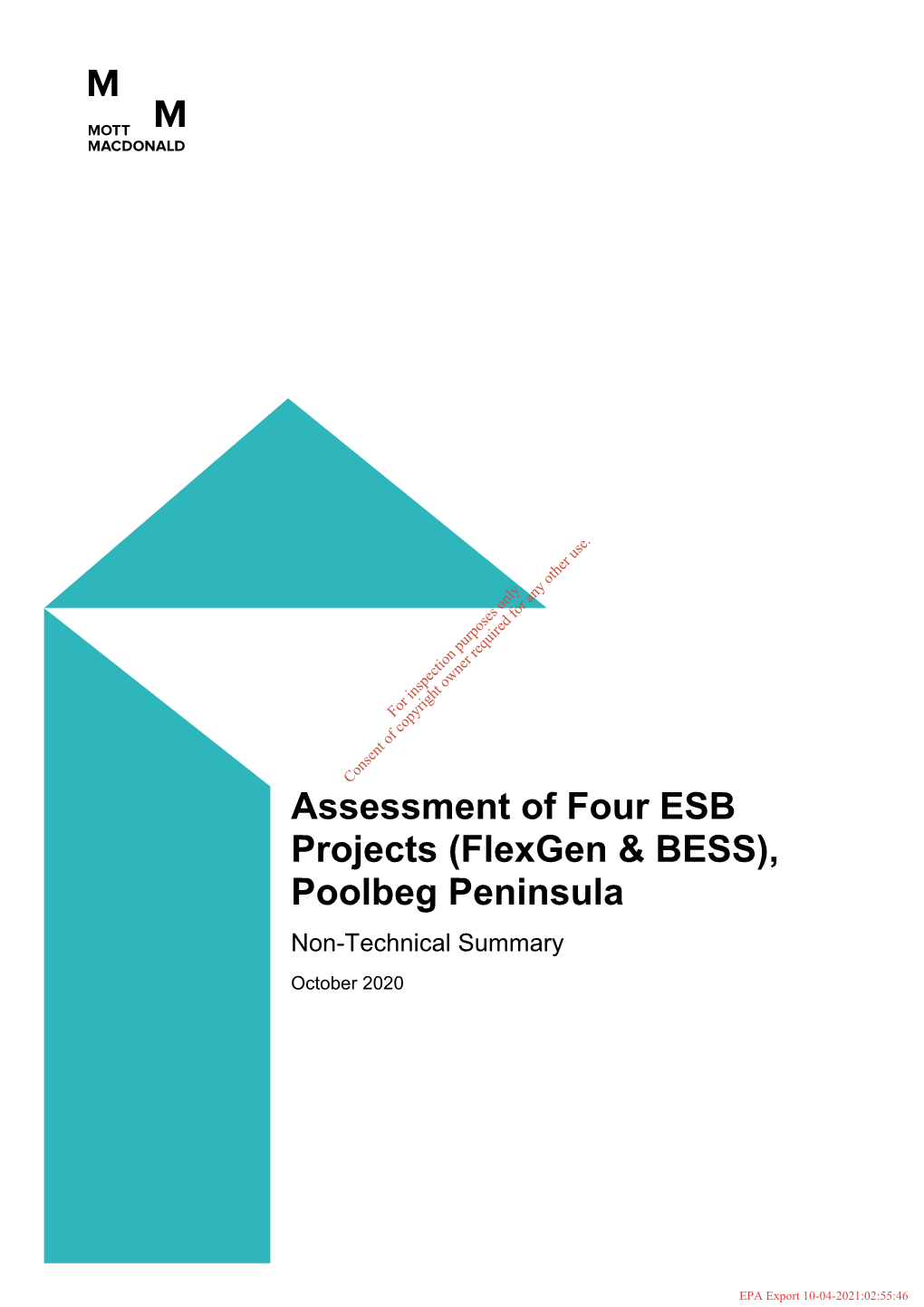 Assessment of Four ESB Projects (Flexgen & BESS), Poolbeg