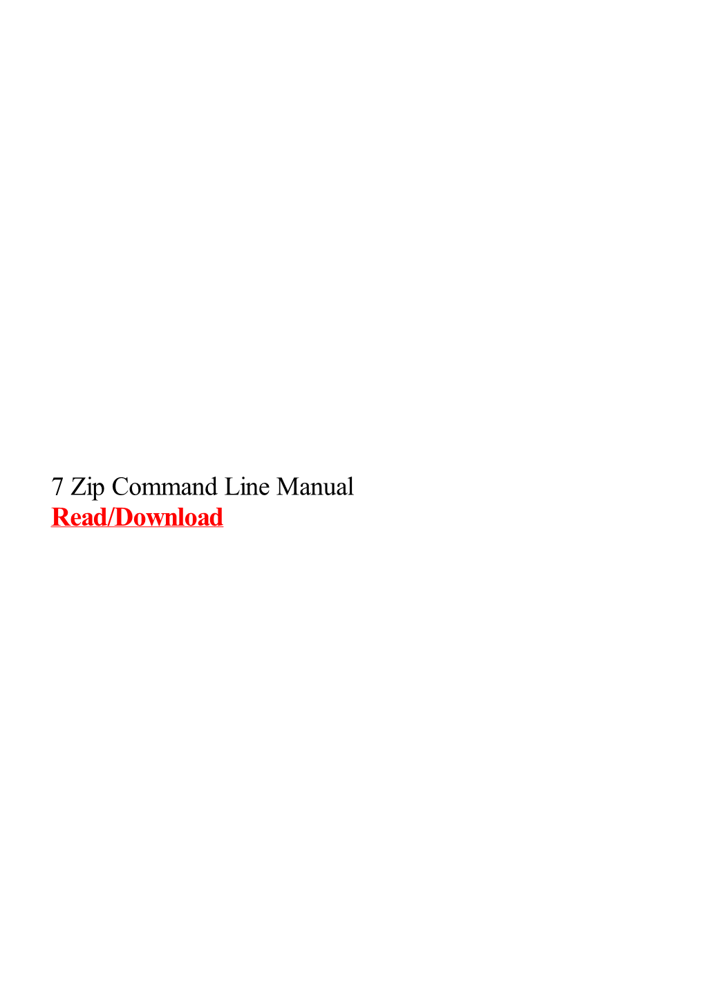7 Zip Command Line Manual