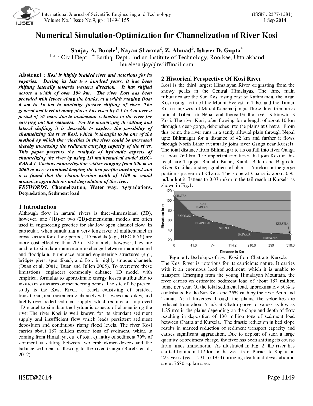 Numerical Simulation-Optimization for Channelization of River Kosi