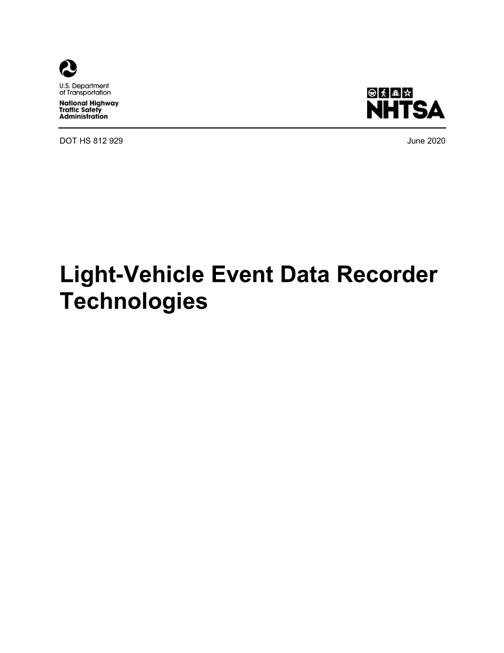 Light-Vehicle Event Data Recorder Technologies DISCLAIMER