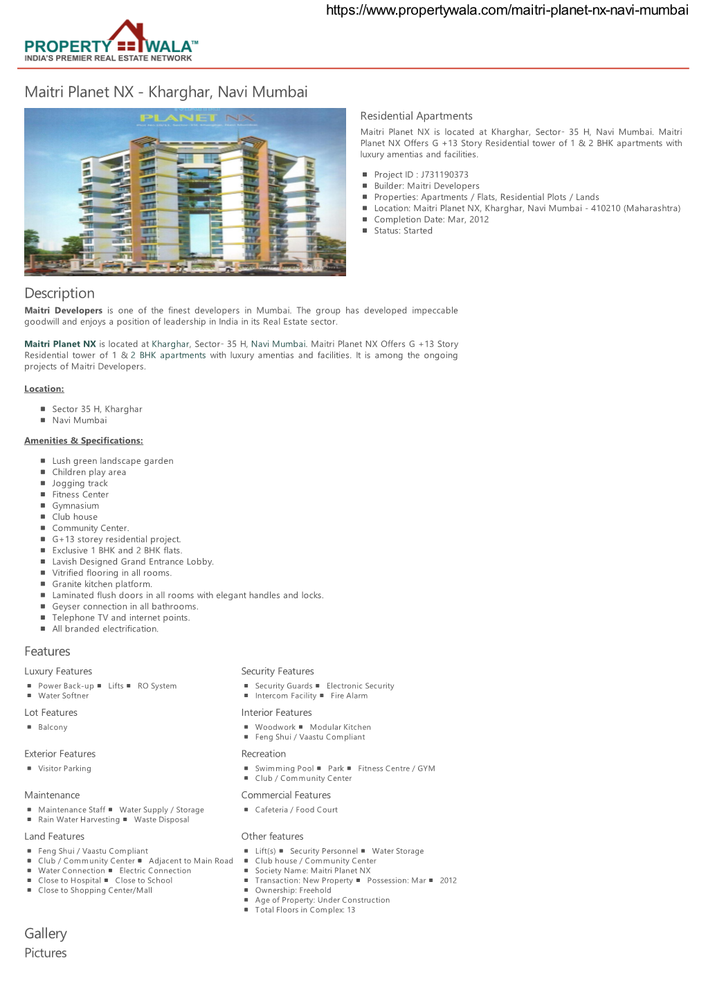 Maitri Planet NX - Kharghar, Navi Mumbai Residential Apartments Maitri Planet NX Is Located at Kharghar, Sector- 35 H, Navi Mumbai