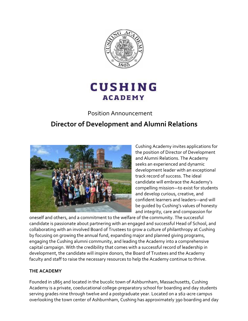 Director of Development and Alumni Relations