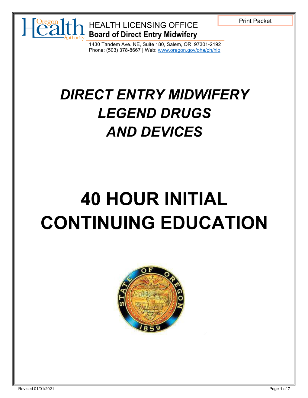 40-Hour Legend Drugs and Devices Education and Core Curriculum