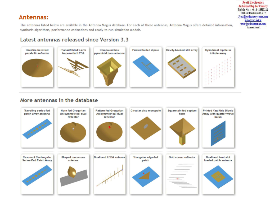 A Te As: the Antennas Li.Sted Below Are Available in the Antenna Magu.S Database