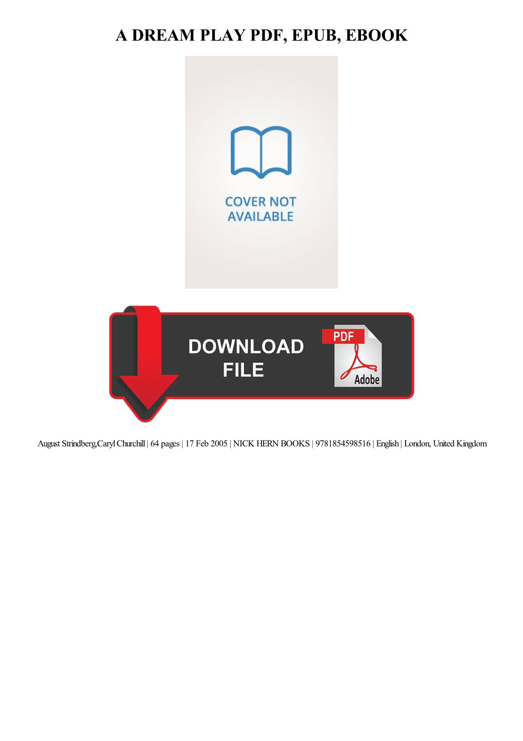 PDF Download a Dream Play Ebook Free Download