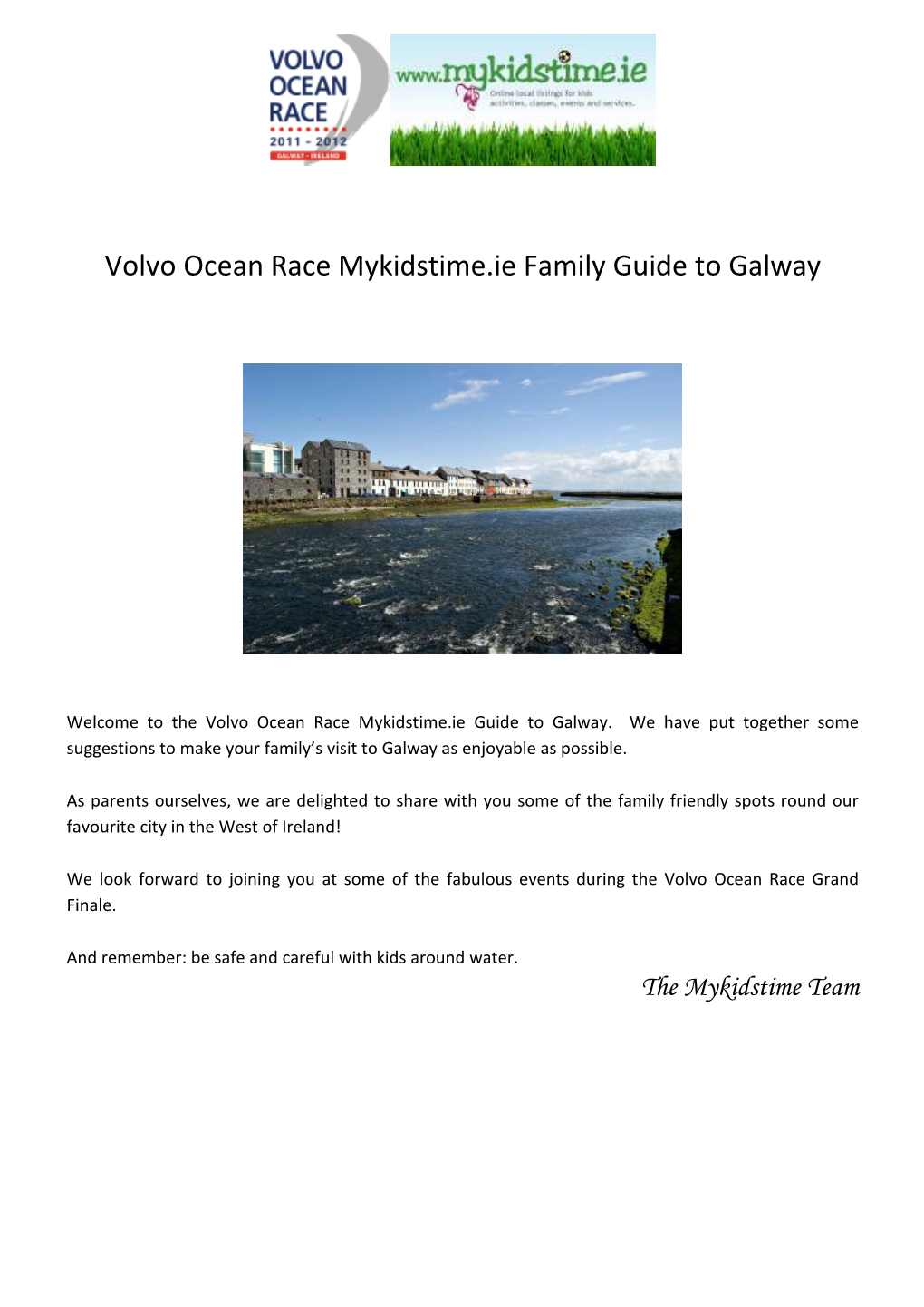 Volvo Ocean Race Mykidstime.Ie Family Guide to Galway