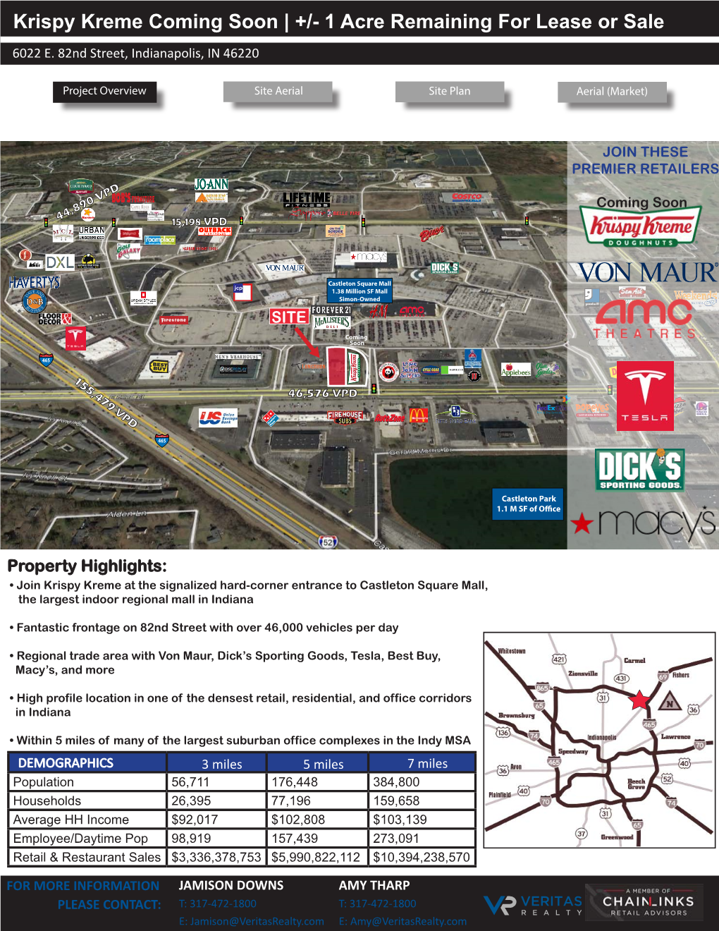 Krispy Kreme Coming Soon | +/- 1 Acre Remaining for Lease Or Sale 6022 E