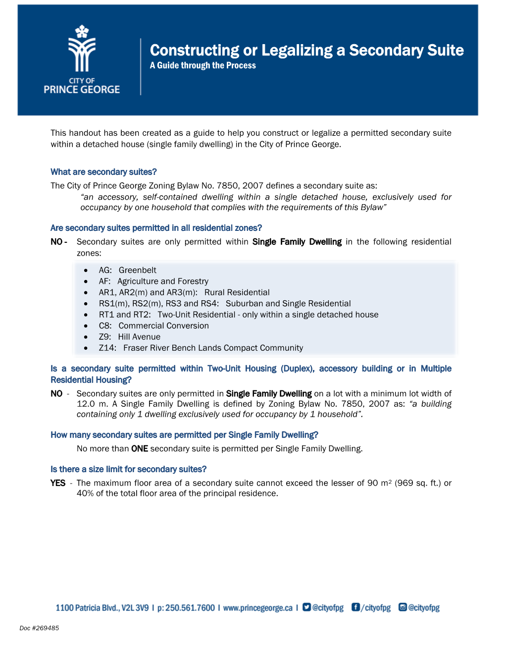 Constructing Or Legalizing a Secondary Suite a Guide Through the Process