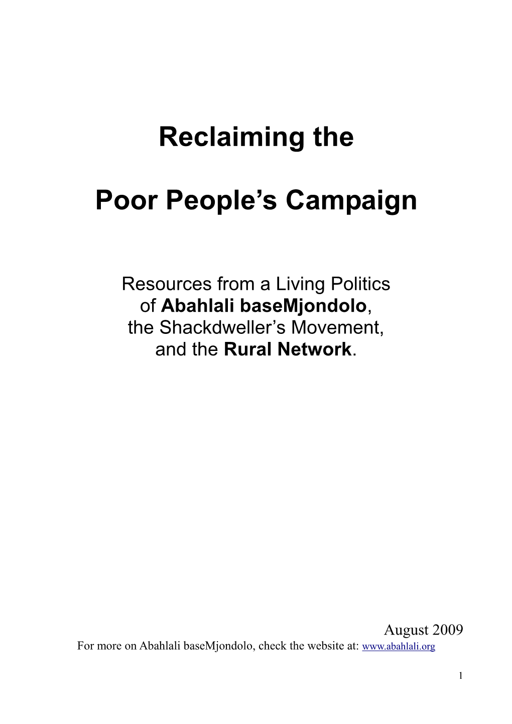 Reclaiming the Poor People's Campaign