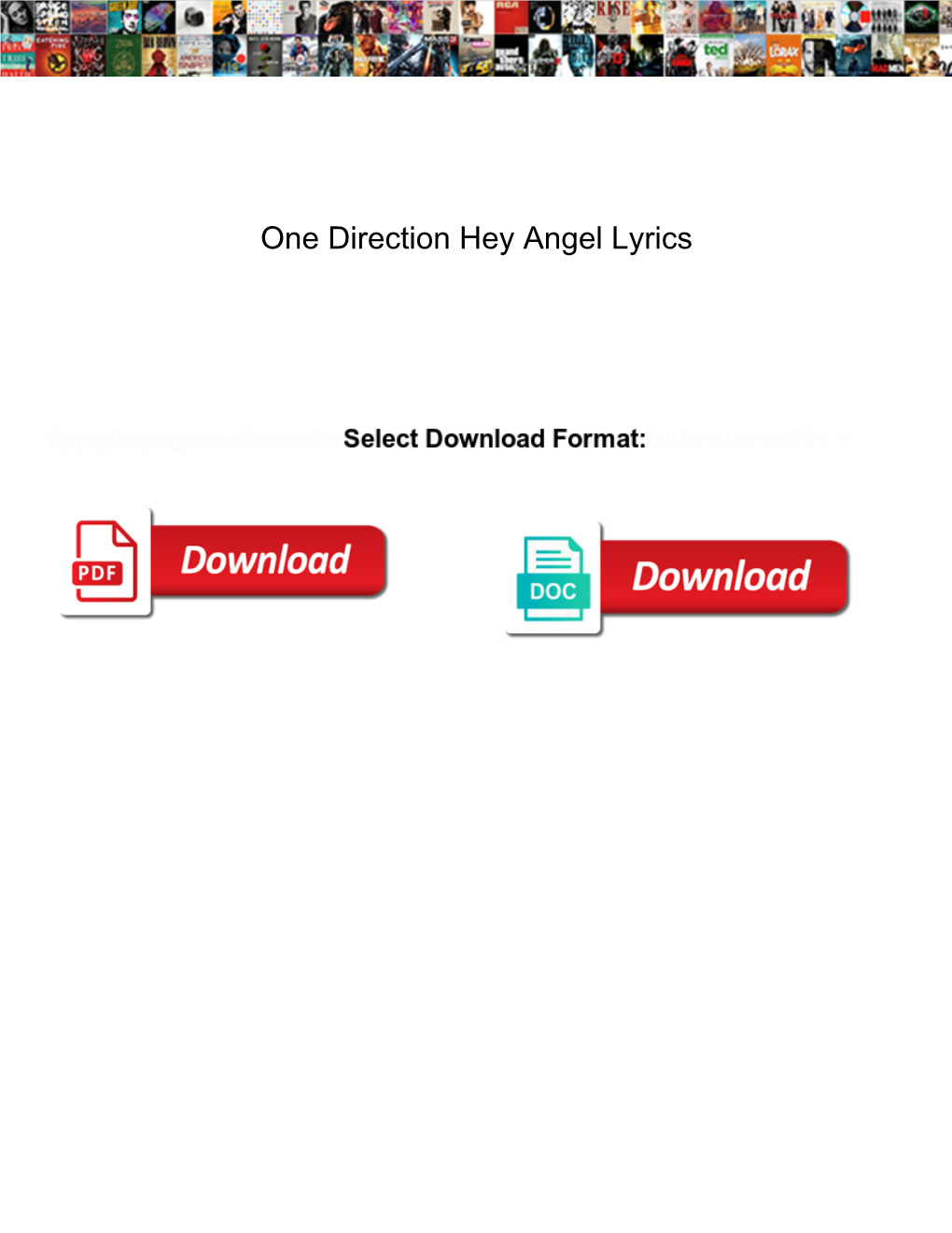 One Direction Hey Angel Lyrics