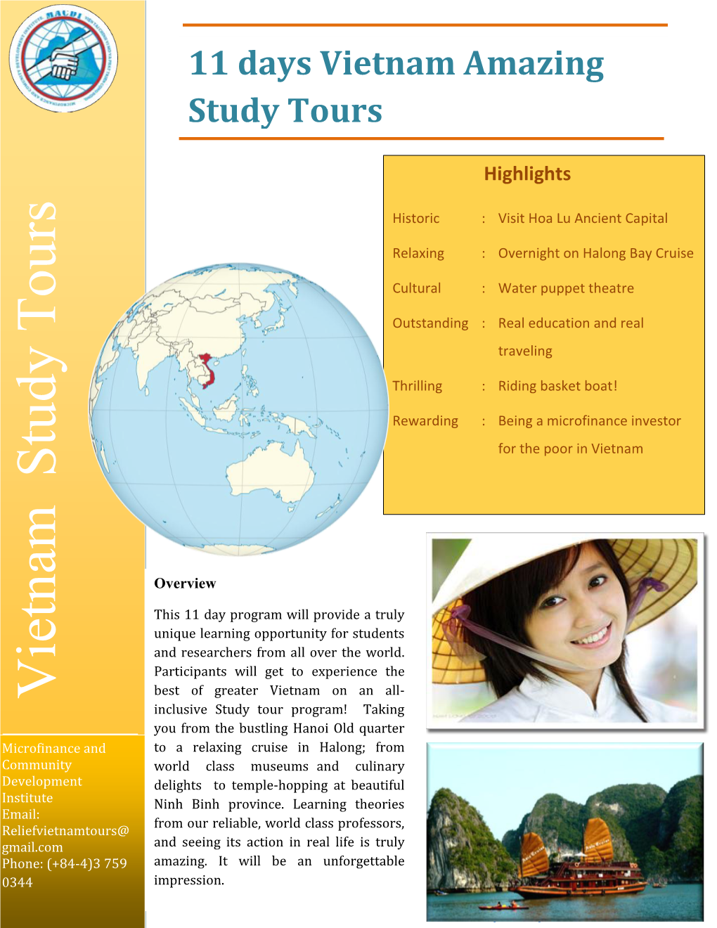 Itinerary 11 Day Study-Tour