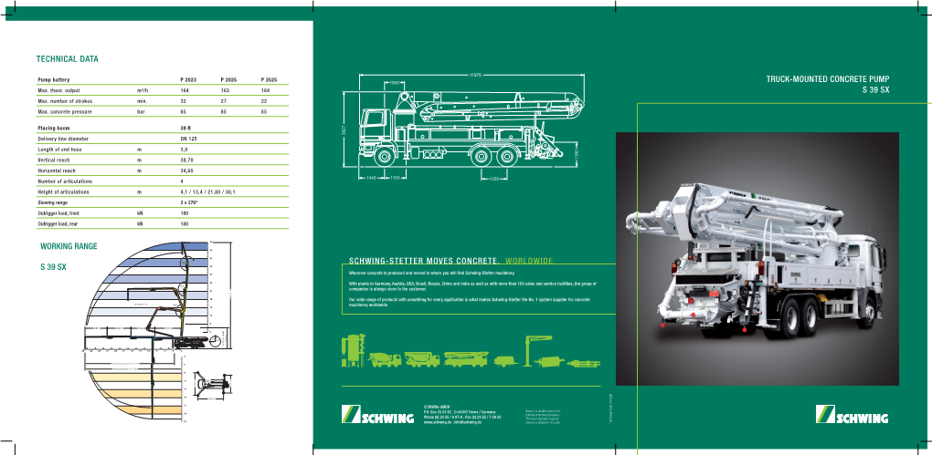 Truck-Mounted Concrete Pump S 39 Sx the All - Rounder on 3 Axles