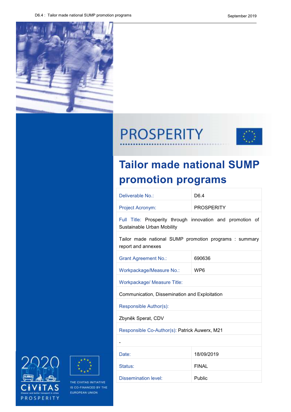 Tailor Made National SUMP Promotion Programs September 2019