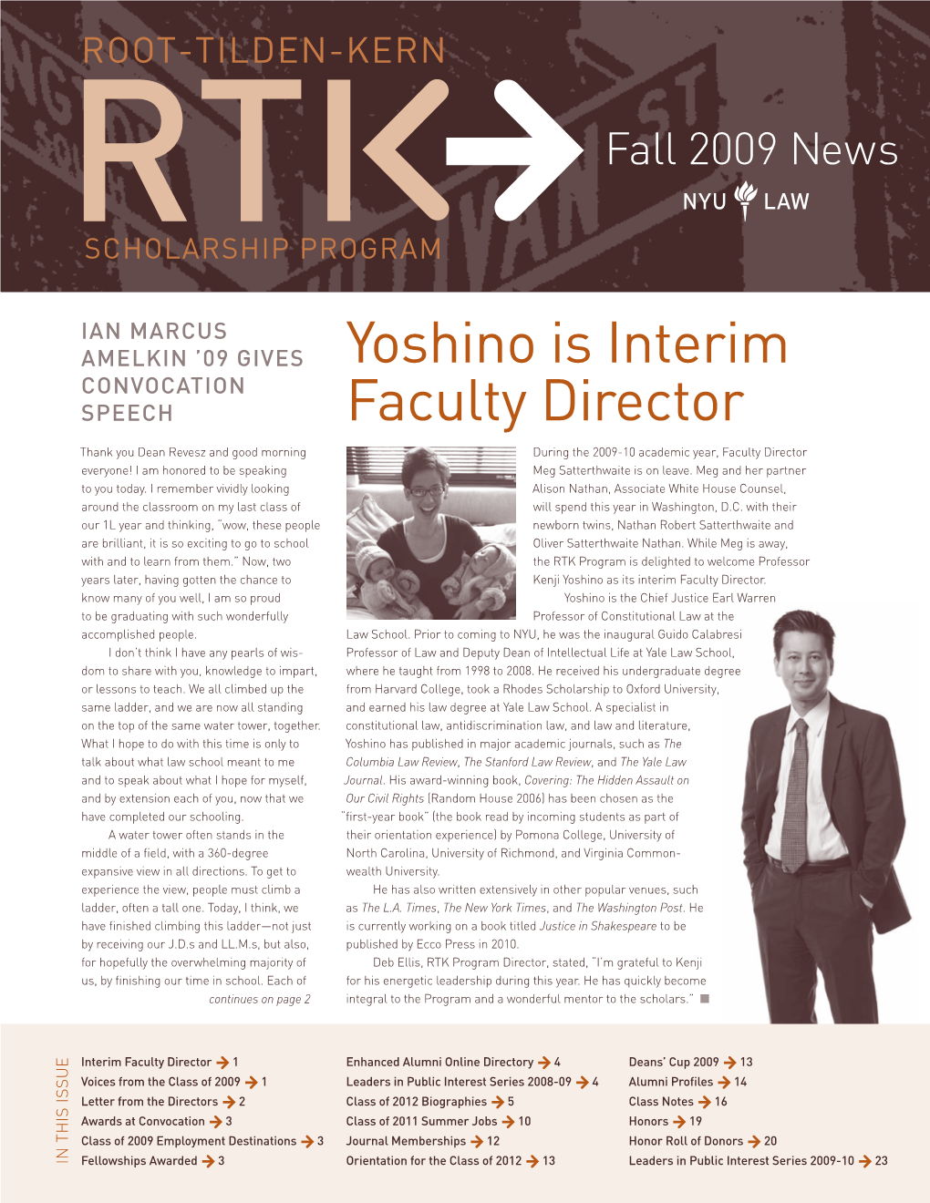 Yoshino Is Interim Faculty Director
