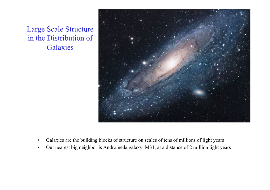 Large Scale Structure in the Distribution of Galaxies