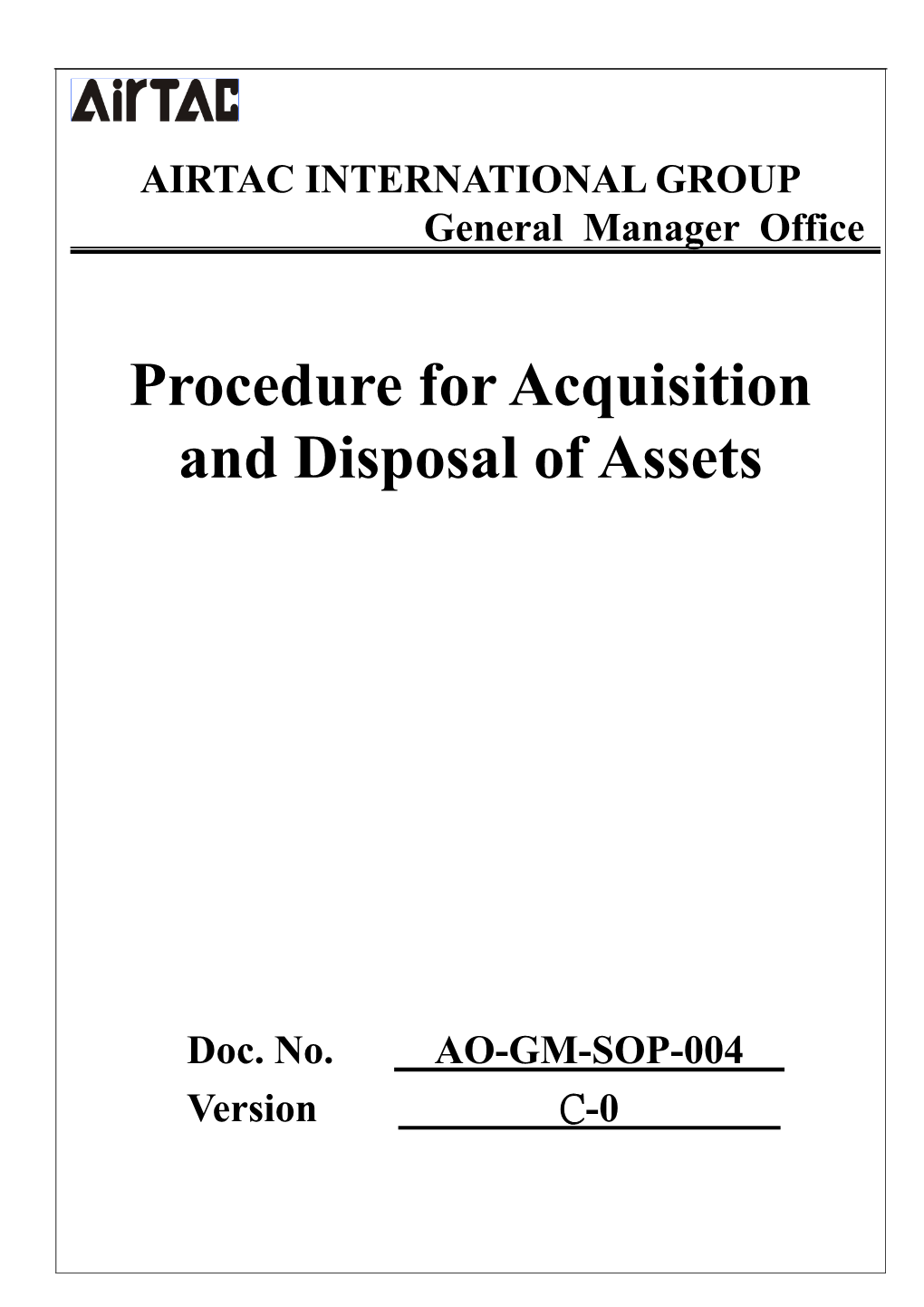 Procedure for Acquisition and Disposal of Assets