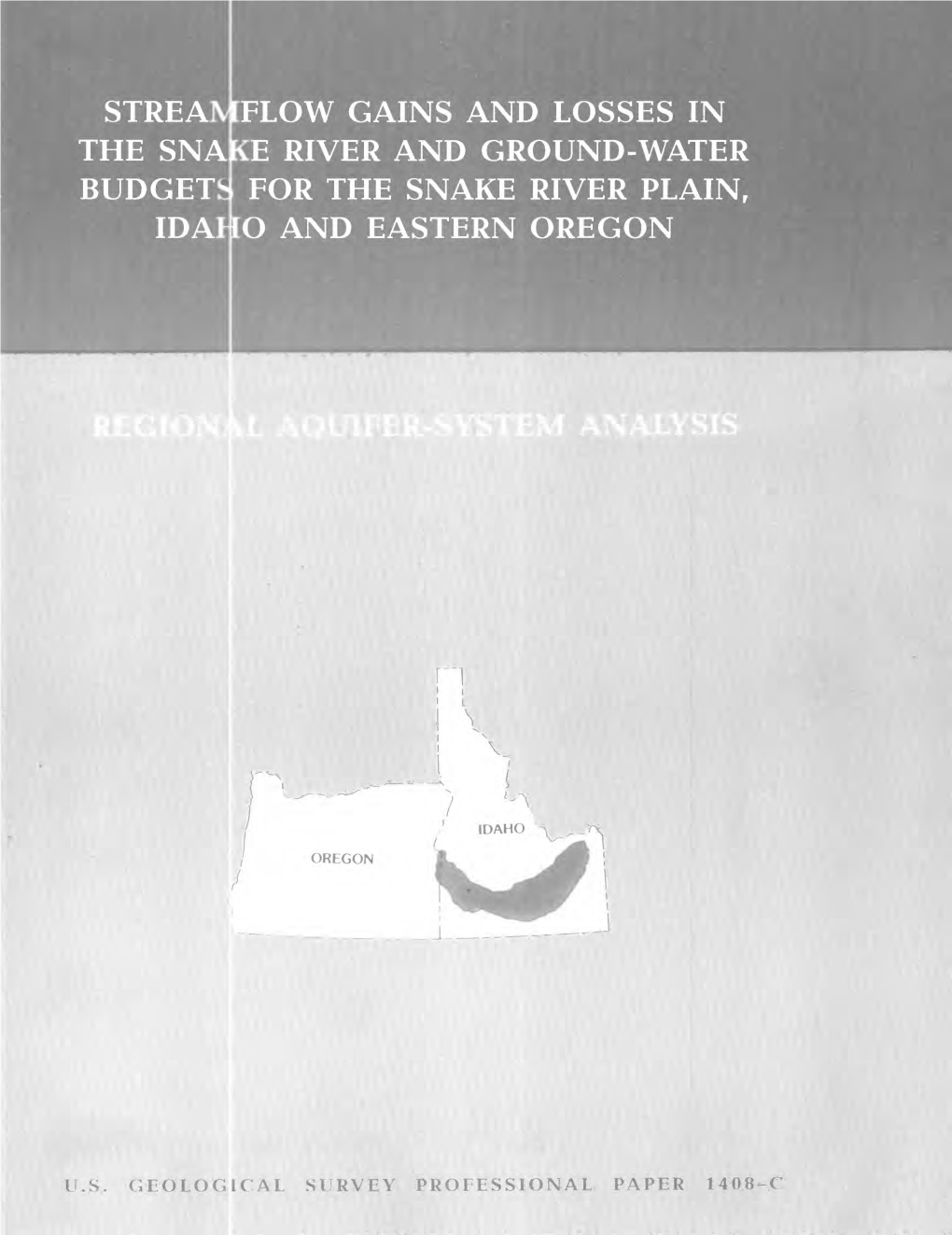 STREAMFLOW GAINS and LOSSES in the SNA &lt;E RIVER AND
