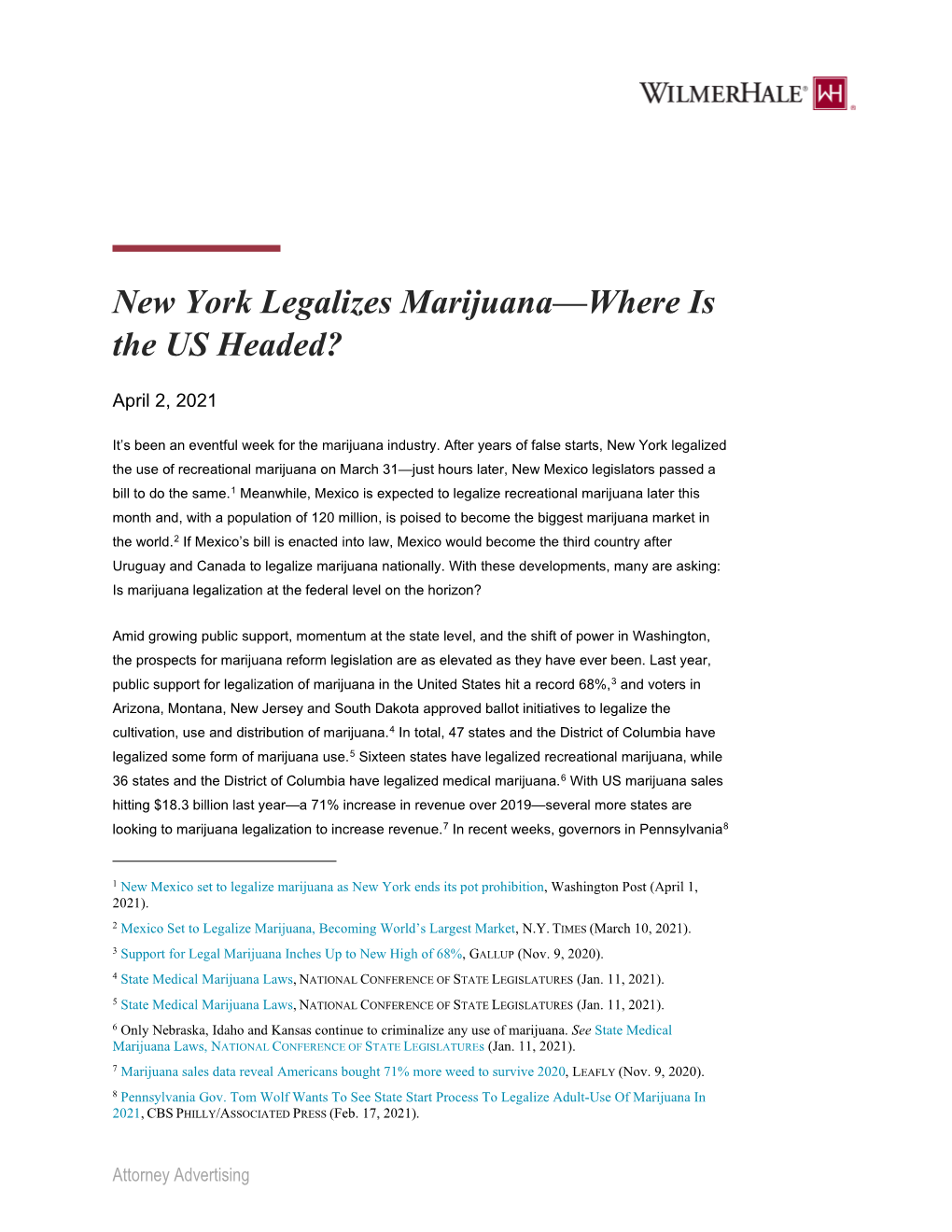 New York Legalizes Marijuana—Where Is the US Headed?