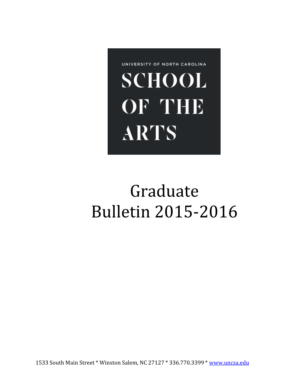 Graduate Bulletin 2015-2016