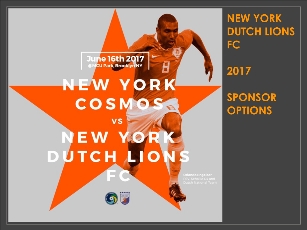 NYDL FC 2017 Sponsor Opportunities