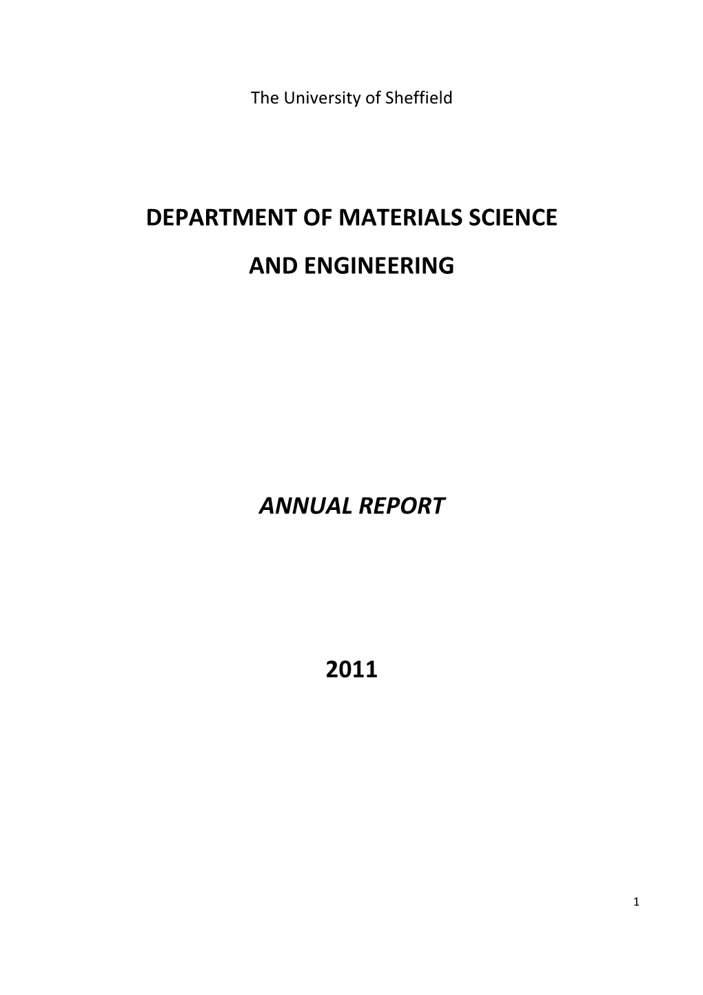 Department of Materials Science and Engineering