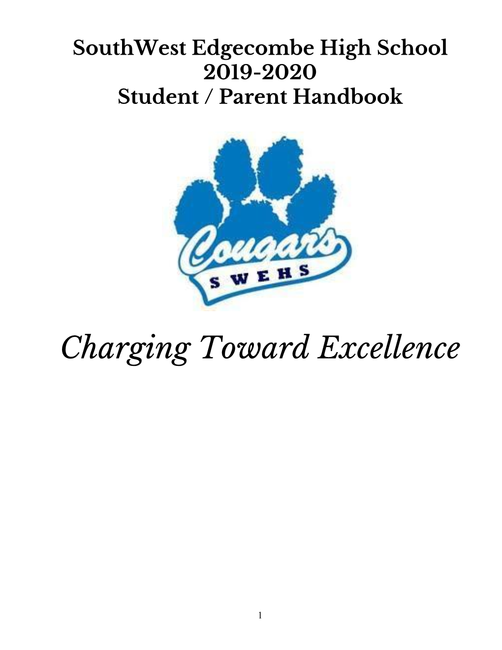 Southwest Edgecombe High School 2019-2020 Student / Parent Handbook