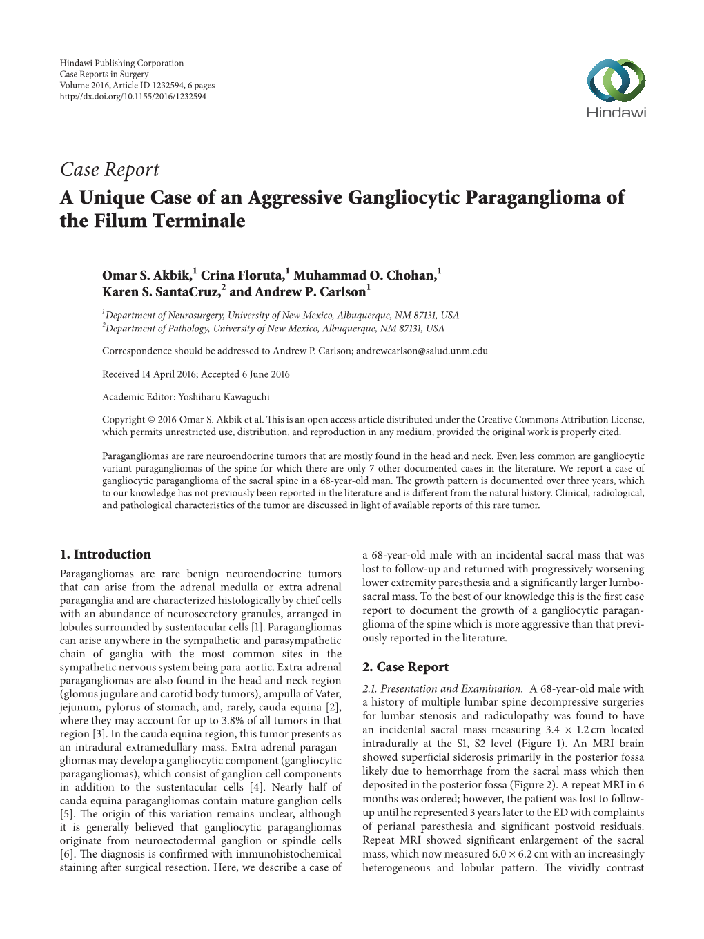A Unique Case of an Aggressive Gangliocytic Paraganglioma of the Filum Terminale