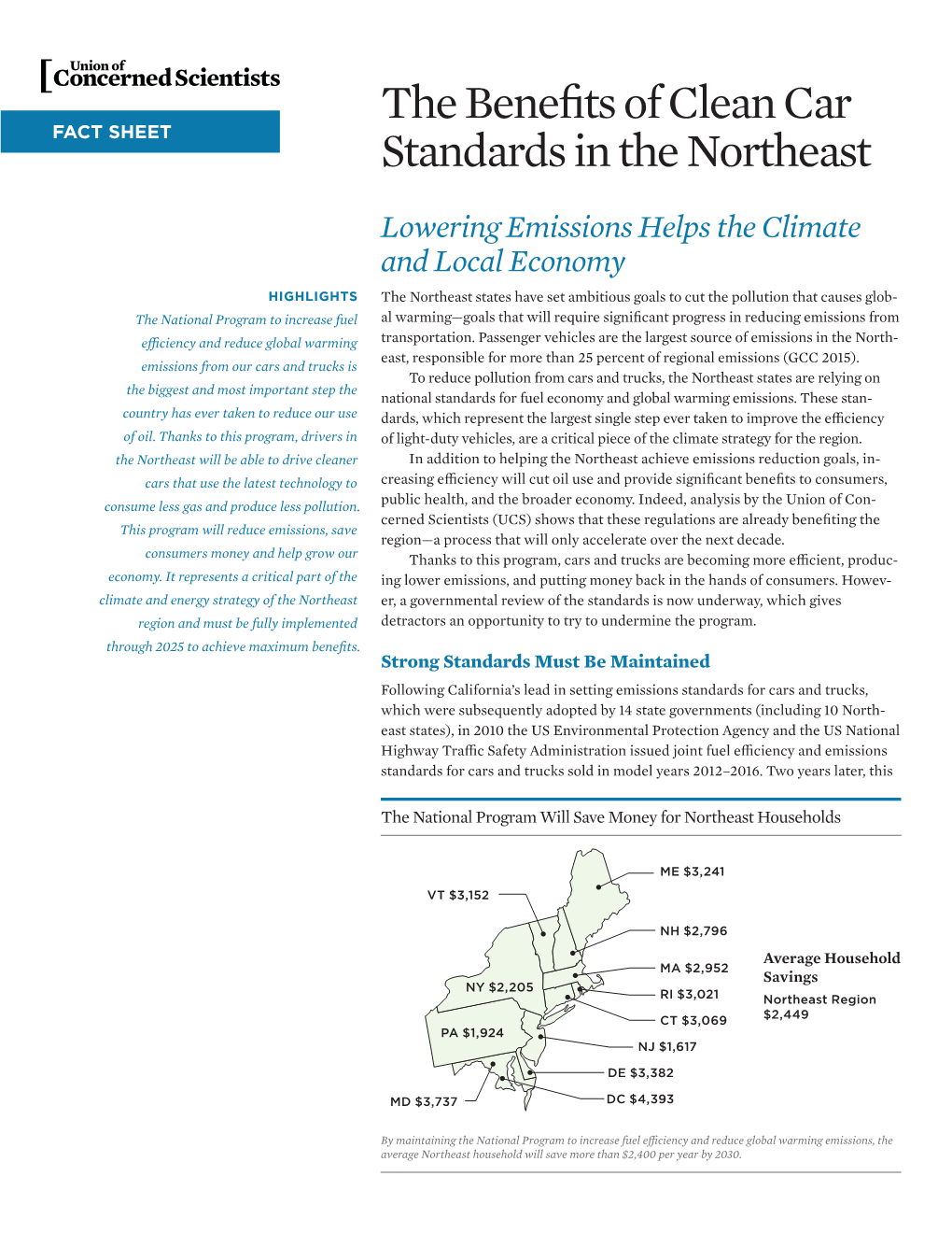 The Benefits of Clean Car Standards in the Northeast