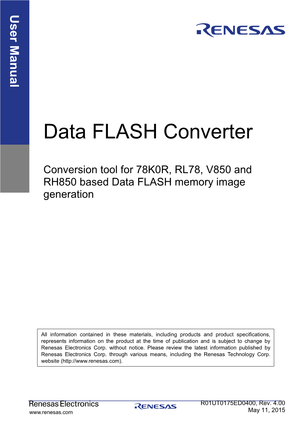 User's Manual: Data Flash Converter