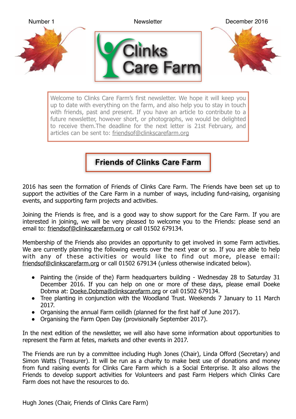 Clinks Newsletter 1.Pages