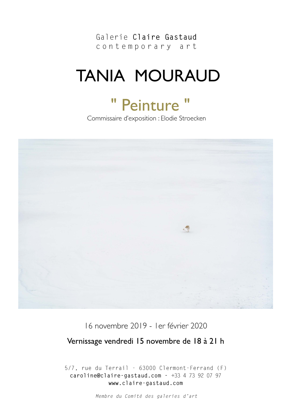 TANIA MOURAUD " Peinture " Commissaire D’Exposition : Elodie Stroecken