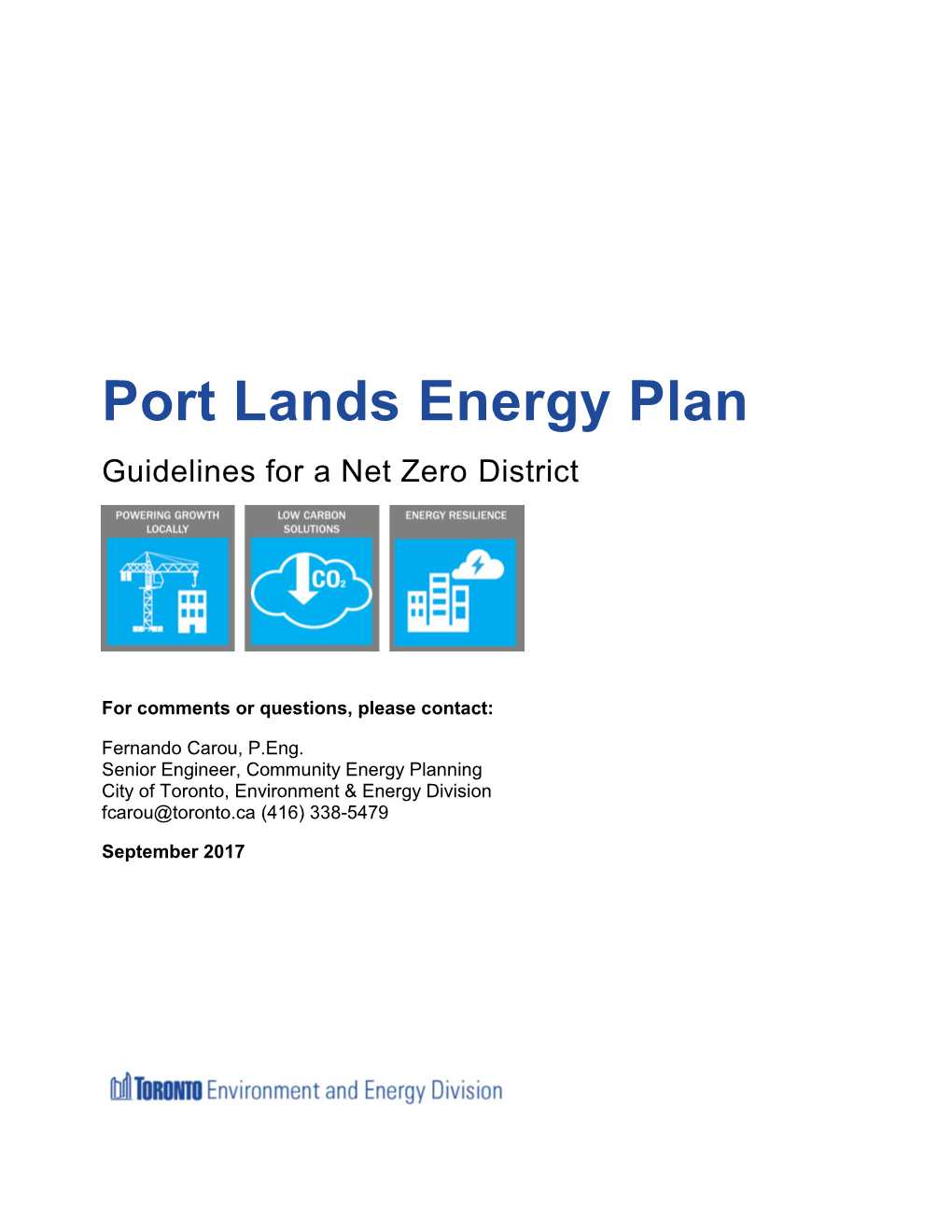 Port Lands Energy Plan