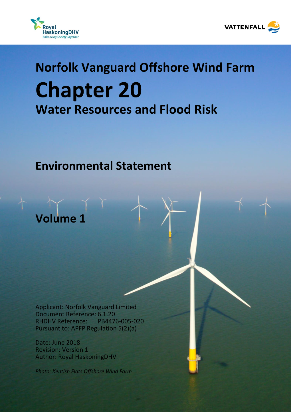 Norfolk Vanguard Offshore Wind Farm Chapter 20 Water Resources and Flood Risk Environmental Statement Volume 1