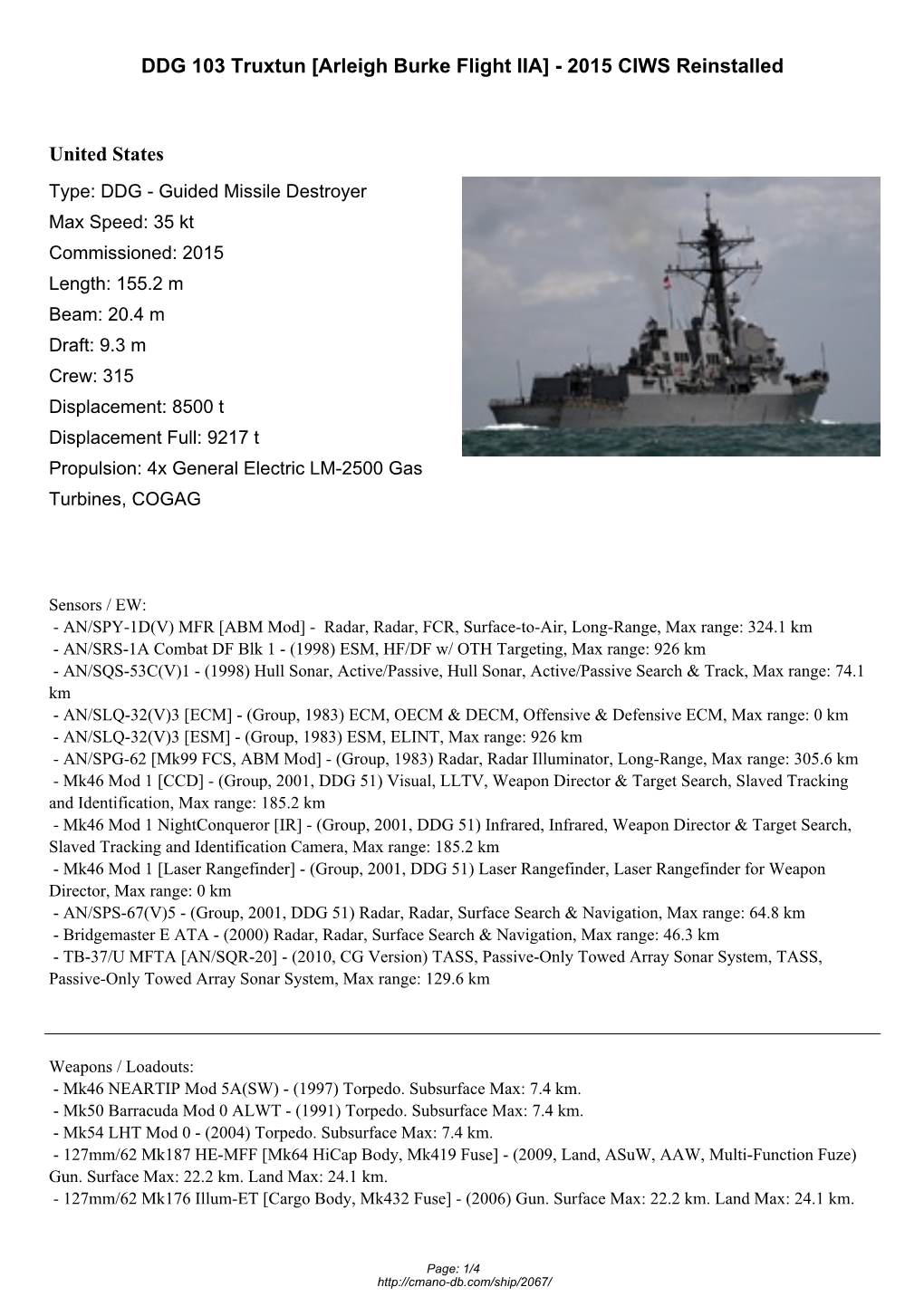 Arleigh Burke Flight IIA] - 2015 CIWS Reinstalled