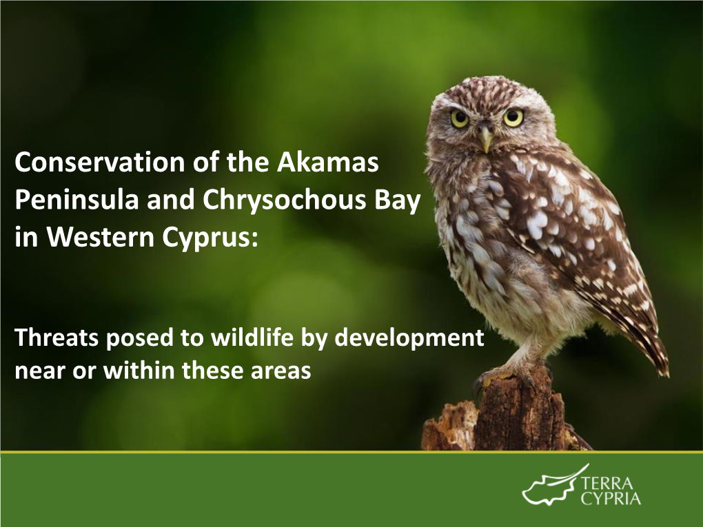 Conservation of the Akamas Peninsula and Chrysochous Bay in Western Cyprus