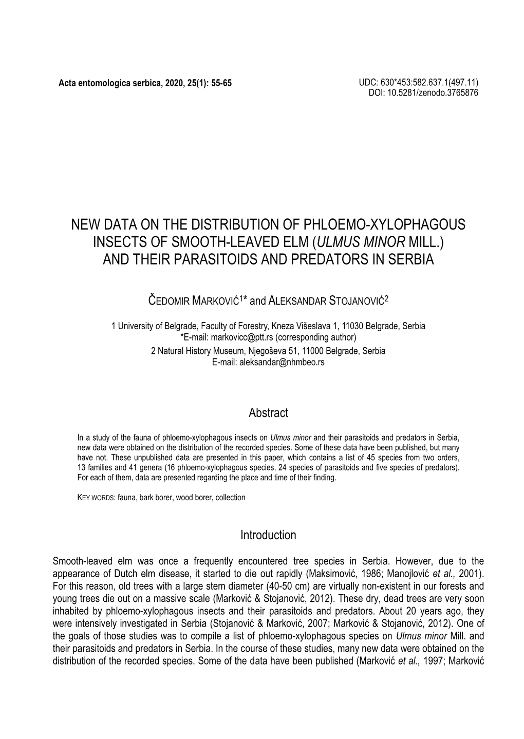 New Data on the Distribution of Phloemo-Xylophagous
