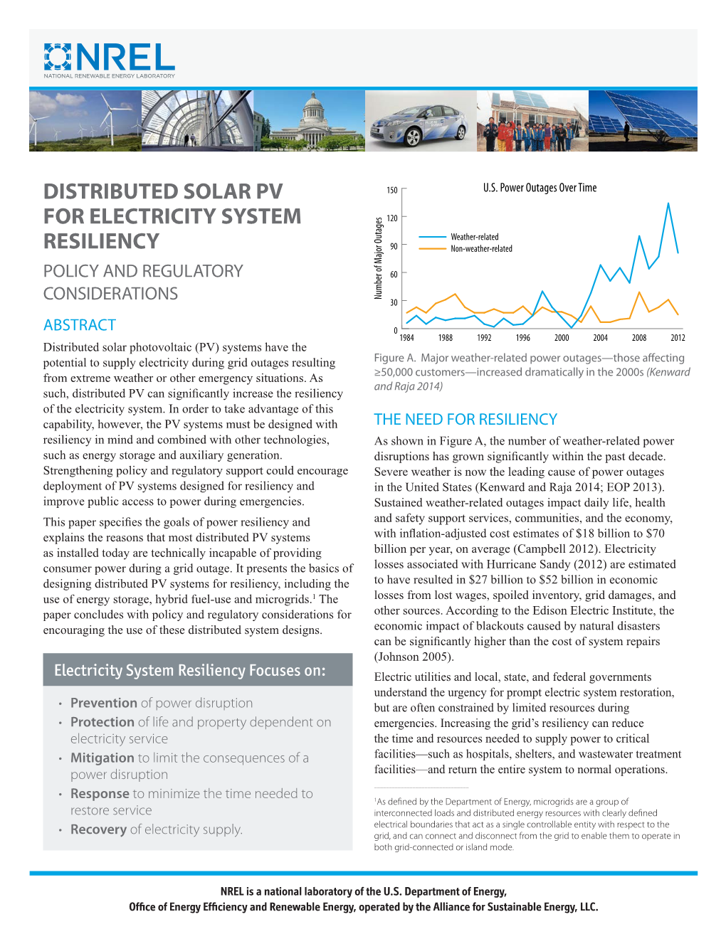 Distributed Solar PV for Electricity System Resiliency