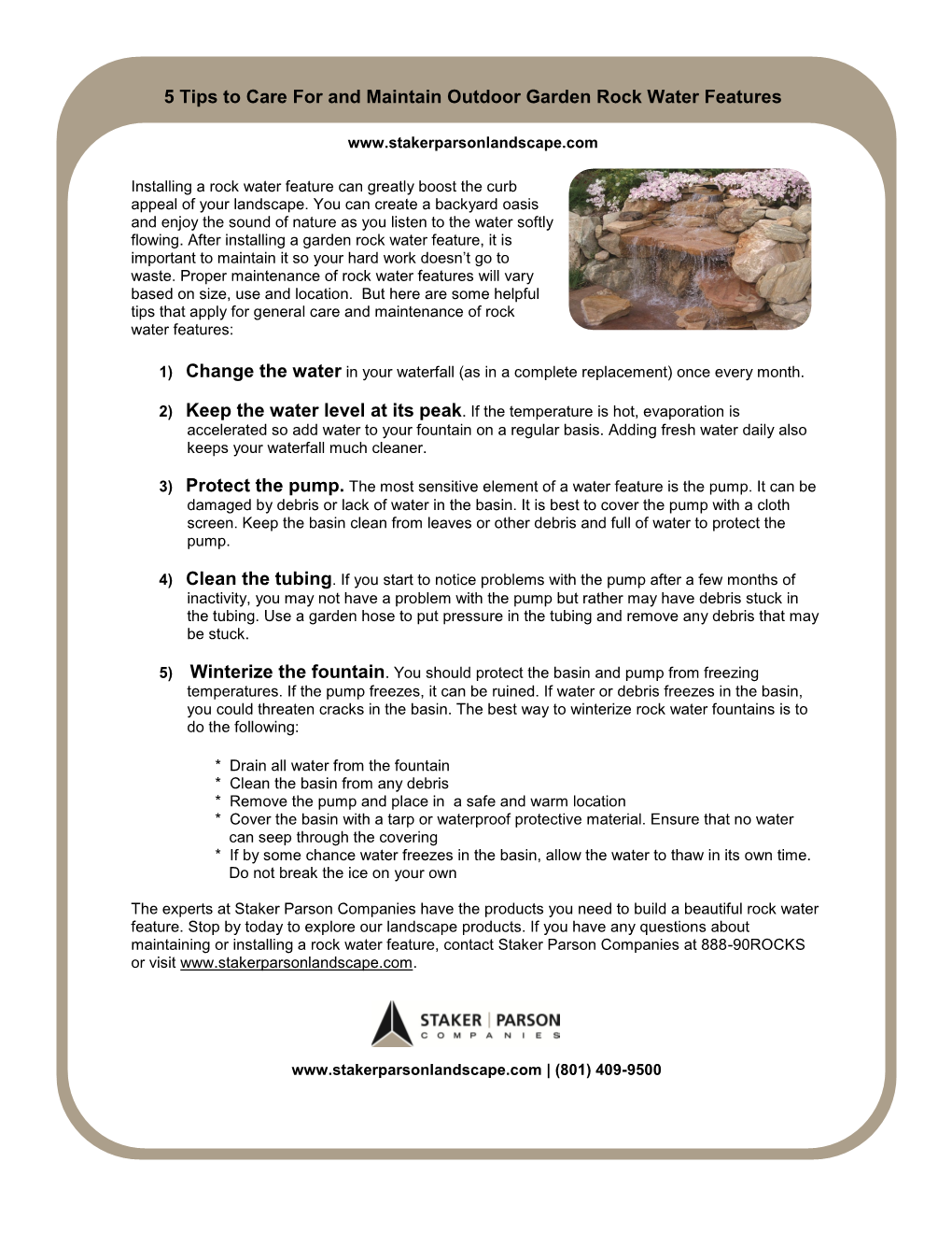 5 Tips to Care for and Maintain Outdoor Garden Rock Water Features