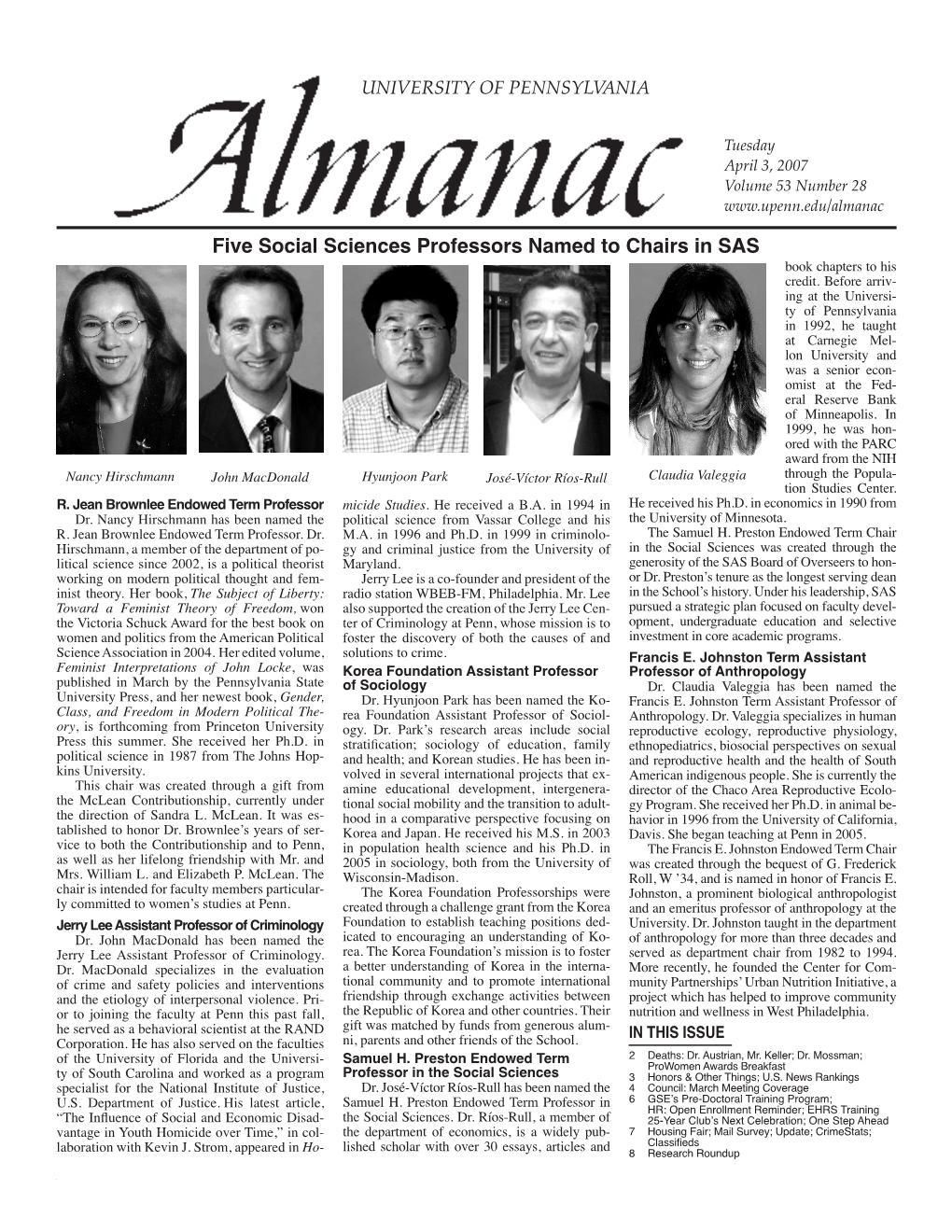 Volume 53, No. 28 April 3, 2007 Issue