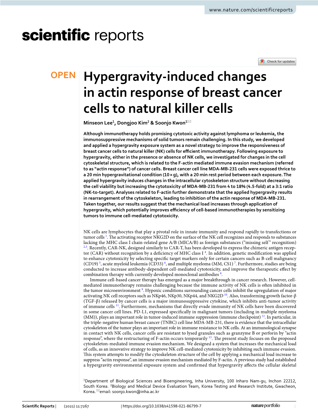 Hypergravity-Induced Changes in Actin Response of Breast Cancer Cells To