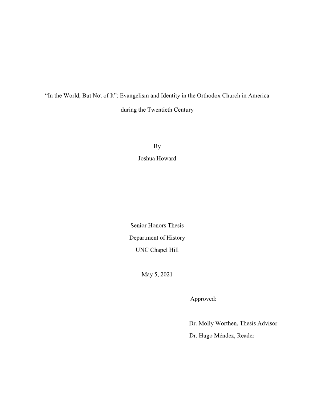 Evangelism and Identity in the Orthodox Church in America During