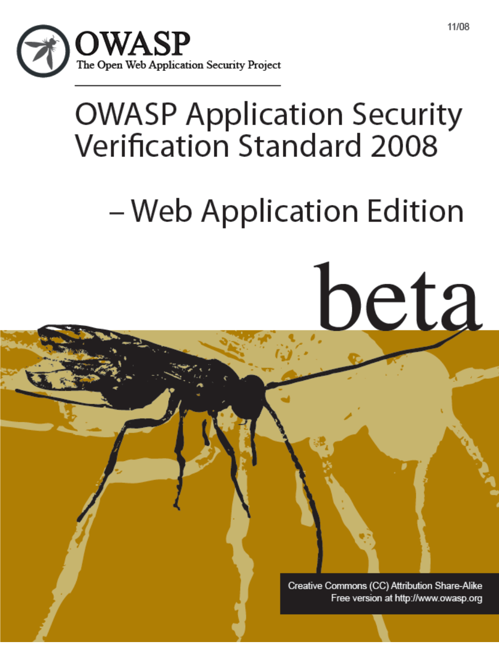 OWASP Application Security Verification Standard 2008