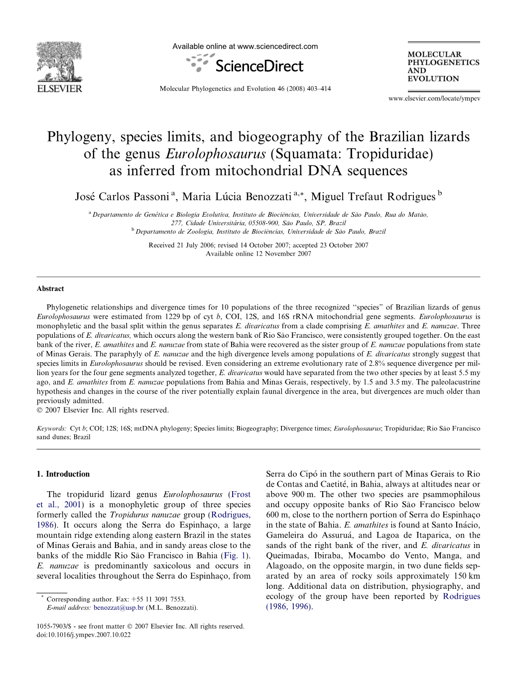 As Inferred from Mitochondrial DNA Sequences