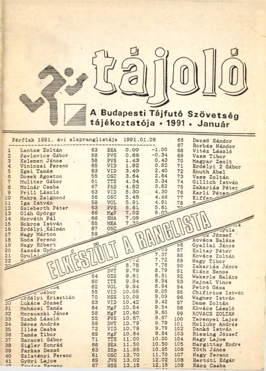 Tájoló, 1991 (9. Évfolyam, 1-12. Szám)