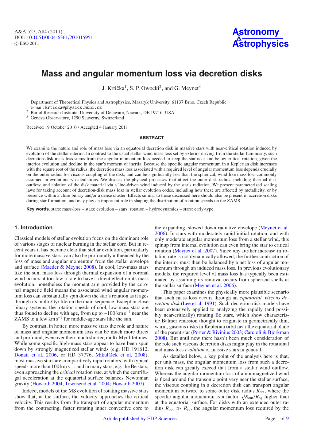 Mass and Angular Momentum Loss Via Decretion Disks